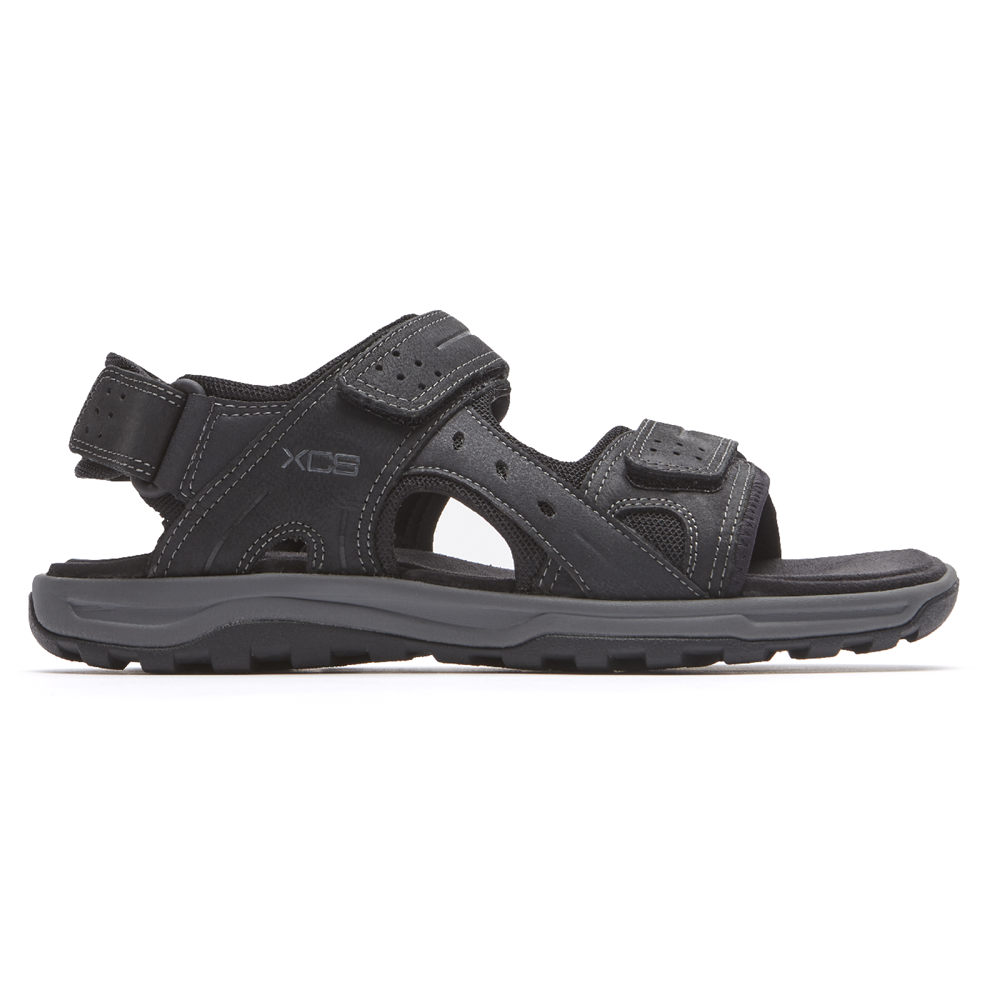 Rockport Singapore Mens Sandals - Trail Technique Adjustable Velcro Black - MK7548160